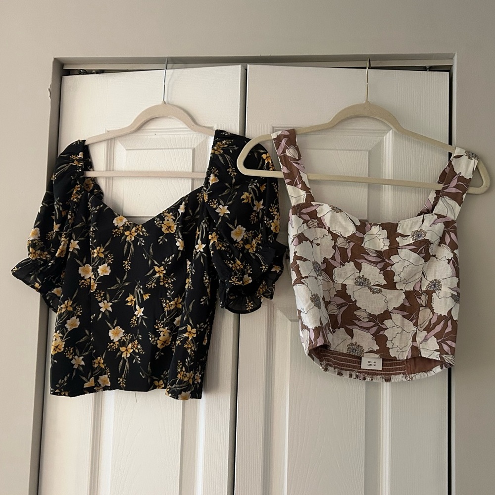 2 floral Abercrombie tops